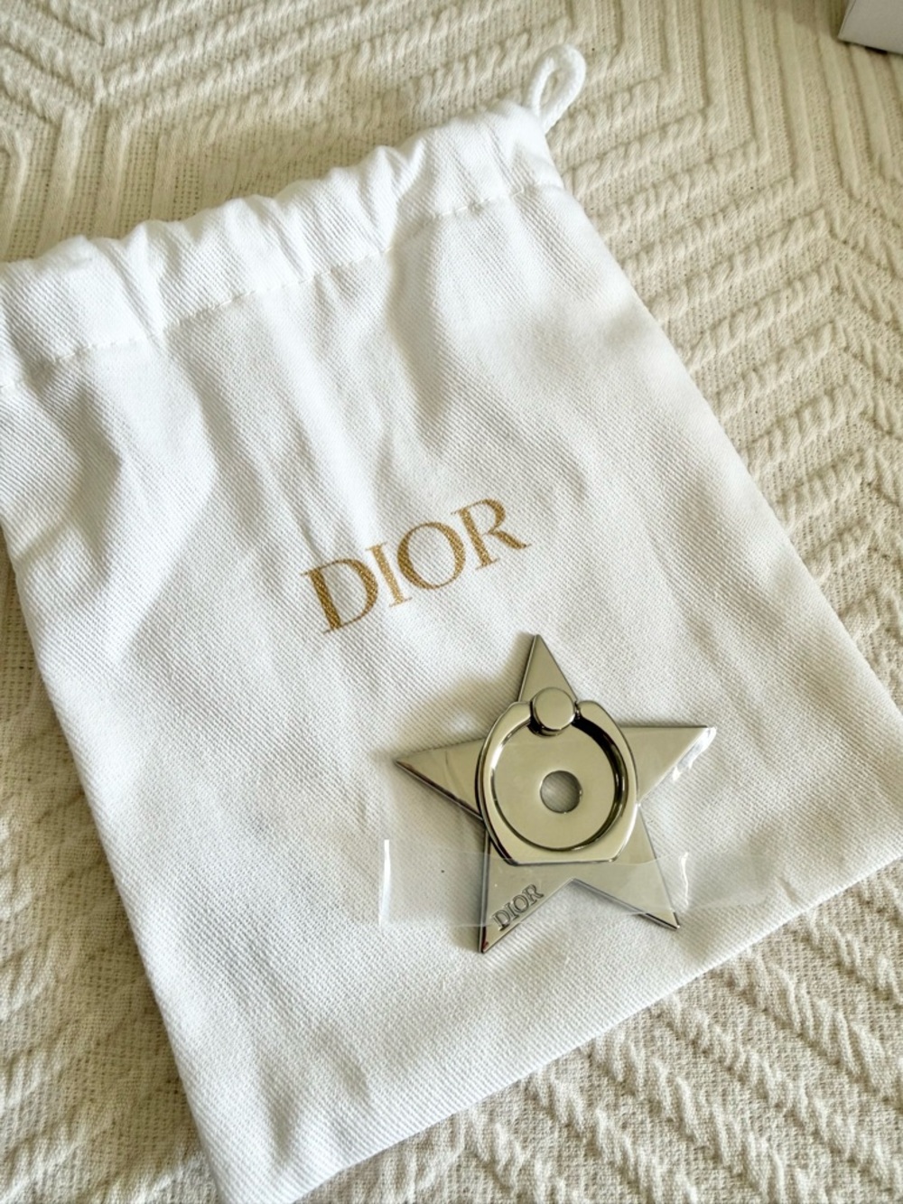Dior Silver Star Phone Ring Accessory